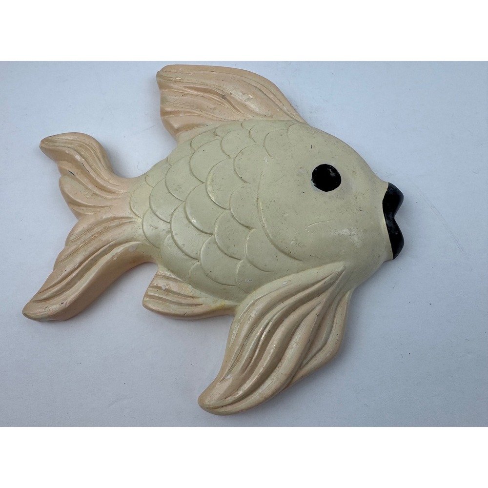 Vintage 1960 Miller Studio Inc Chalkware Fish Wall Hanging MCM Anthropomorphic